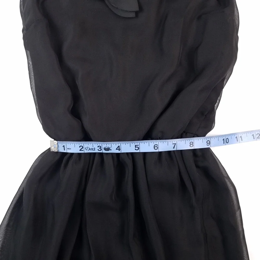 ASOS Black Cocktail Dress Size 2 LBD Blouson Sleeveless Strappy Gauze